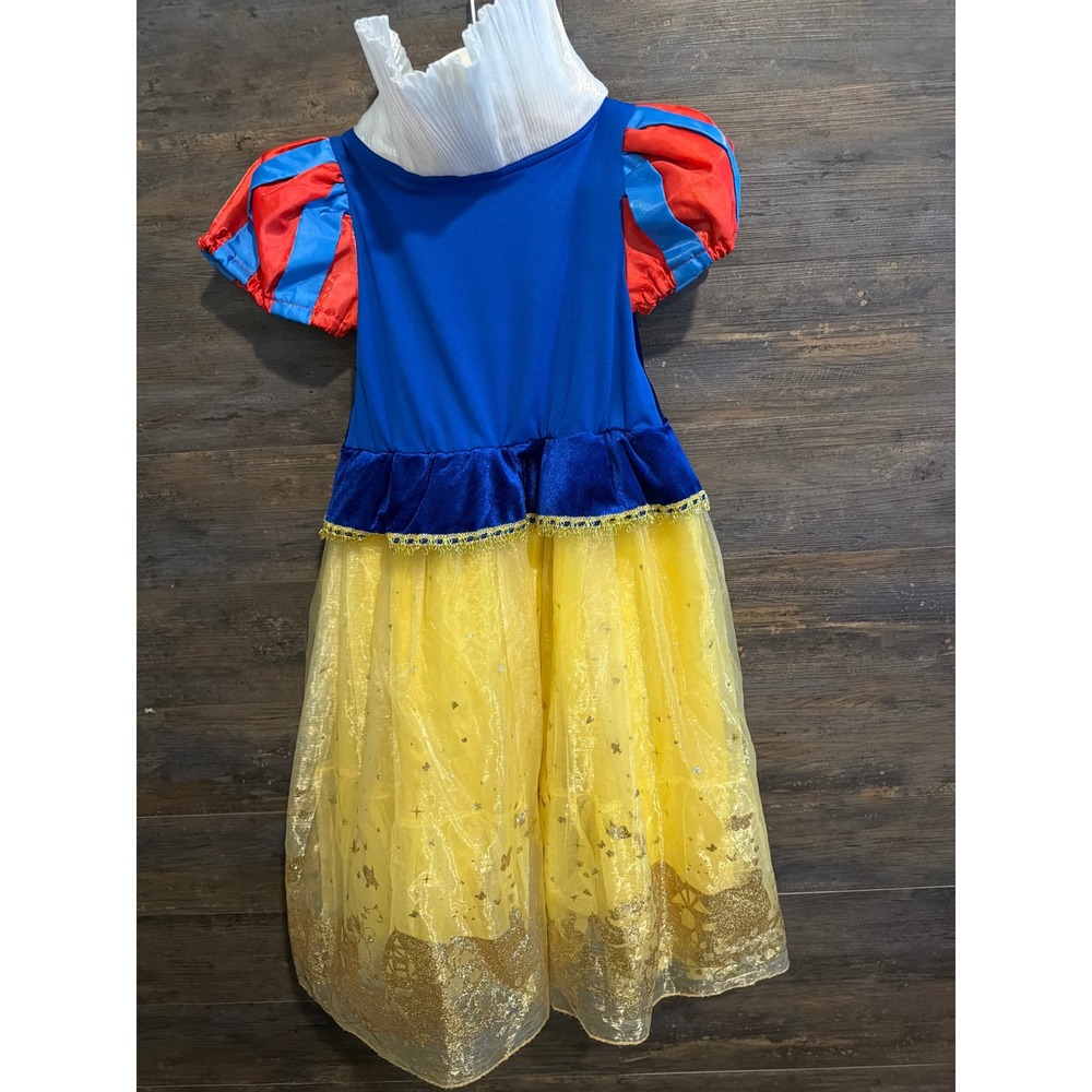 Disney Store Snow White Princess Costume Dress Kids XS 4 Blue Yellow Velvet Gold - Picture 2 of 3